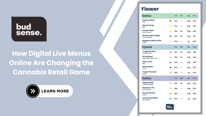 digital Live Menus online