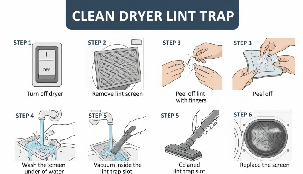 Cleaning Dryer Lint Trap
